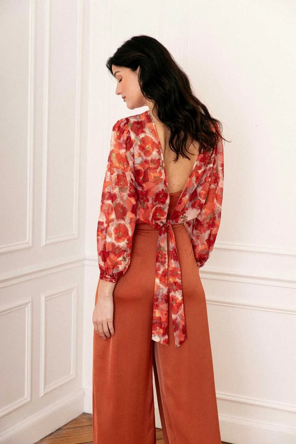 Blouse iris print azalée - Image 3