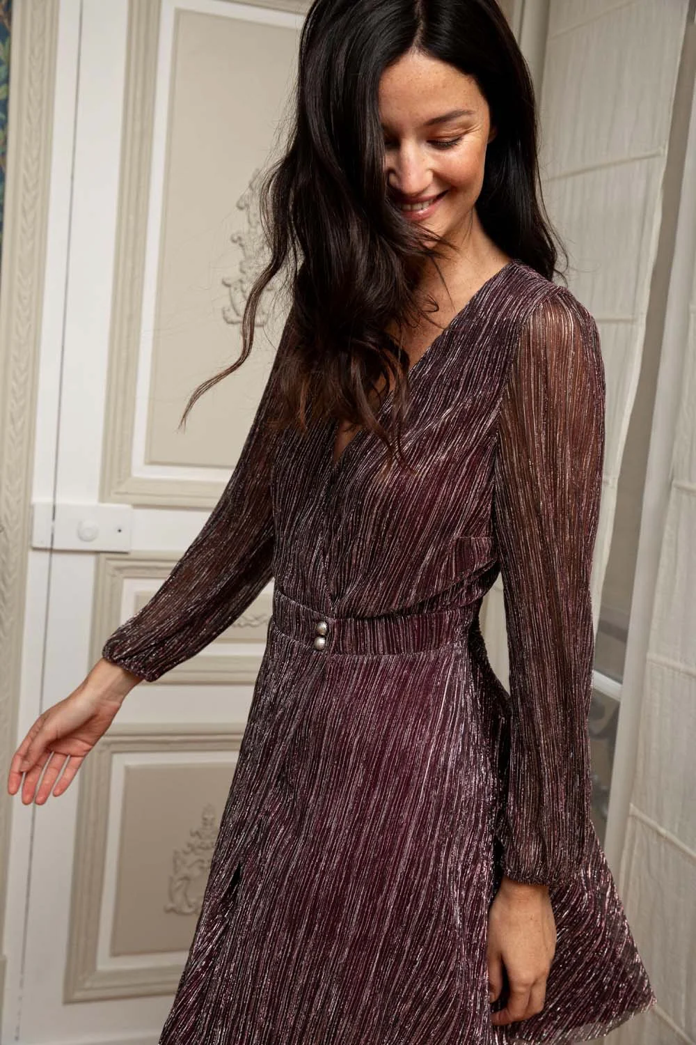 Robe Rosie prune argent - Image 5