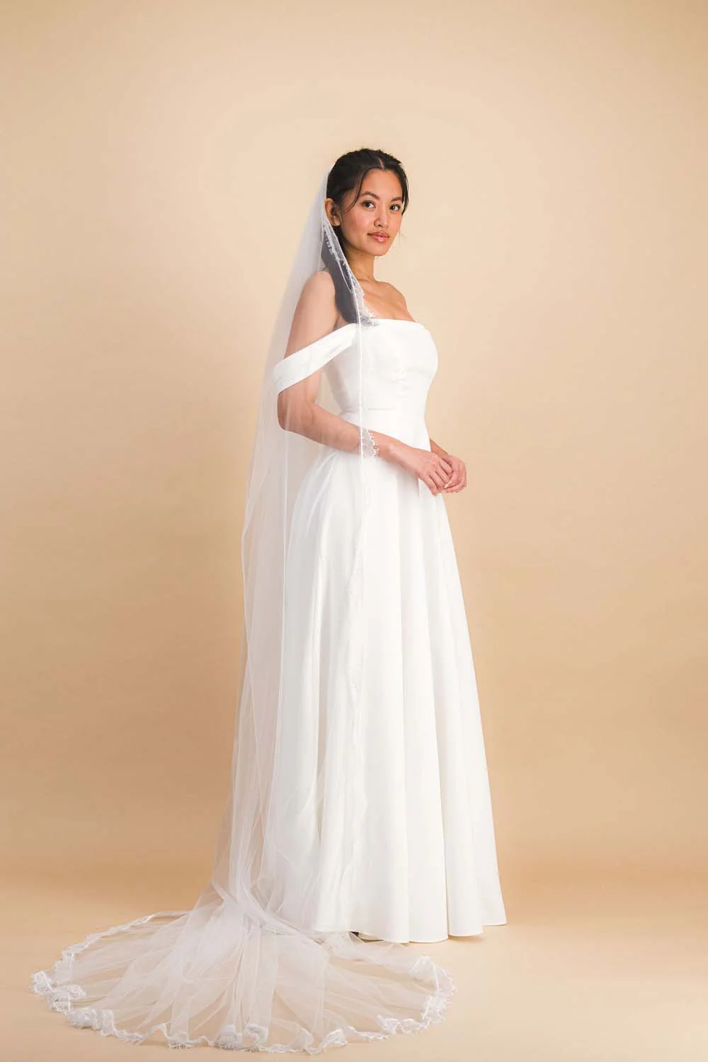 Voile tulle long dentelle - Image 2